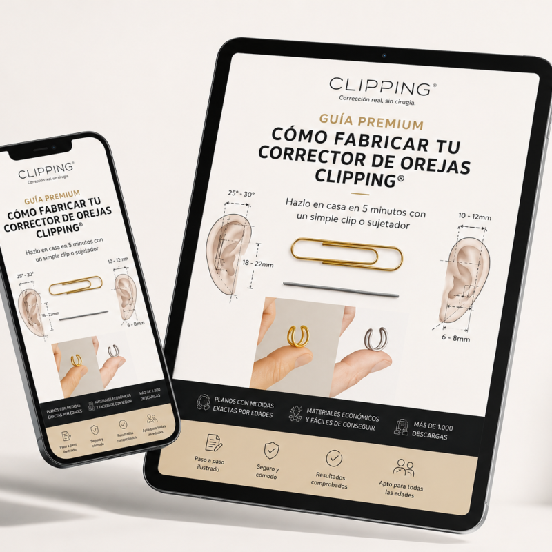 📃✅Guía premium digital - Corrector de orejas con un clip.
